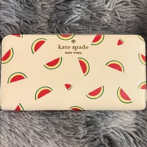 Kate Spade Cream Wallet with Watermelon Design